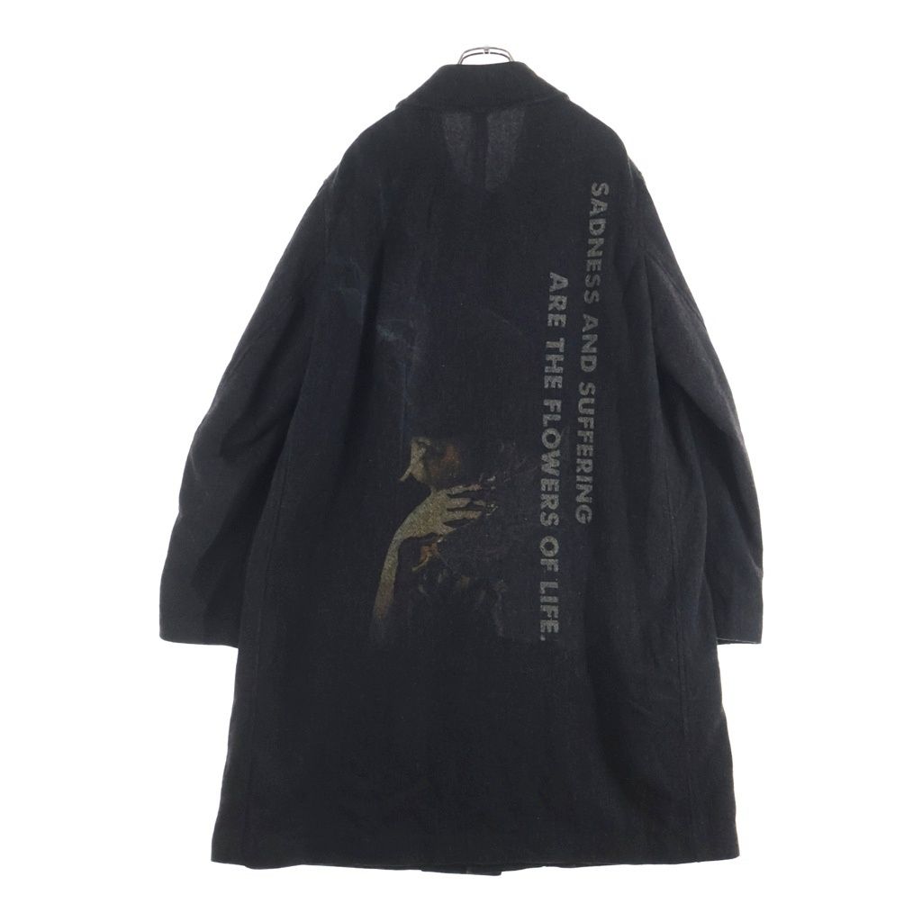 Yohji Yamamoto (ヨウジヤマモト) 25AW BALMACAAN COAT SADNESS AND SUFFERING ARE THE FLOWERS OF LIFE 悲しみと苦しみは 人生の花である ステンカラーコート HM-C17-111