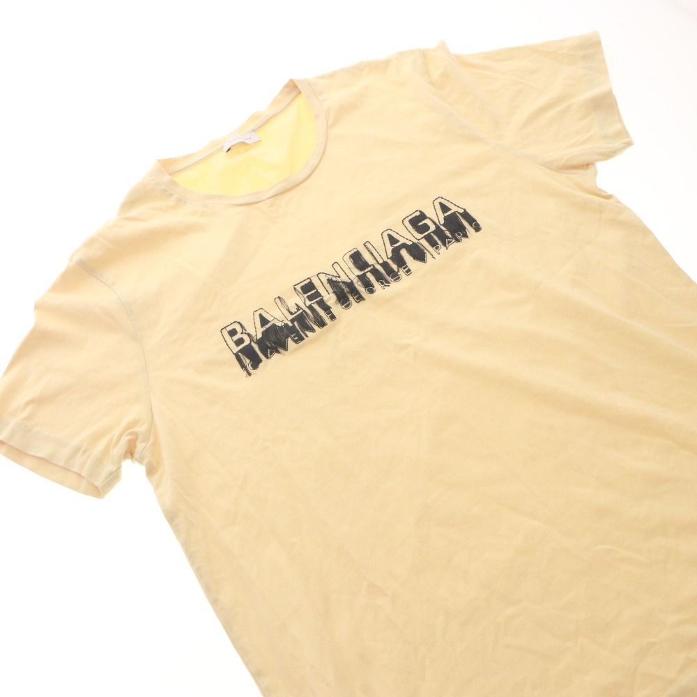 □ BALENCIAGA バレンシアガ Tシャツ トップス 半袖 丸首 ロゴ 無地
