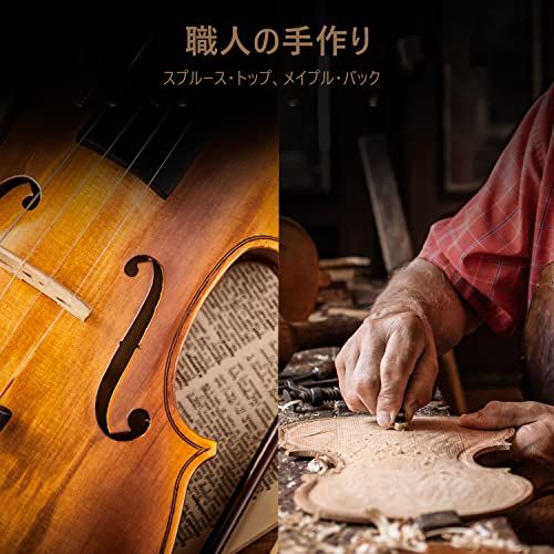 Eastarバイオリンセット 4/4 単板 ソリッド 弓2本 初心者にも上級の