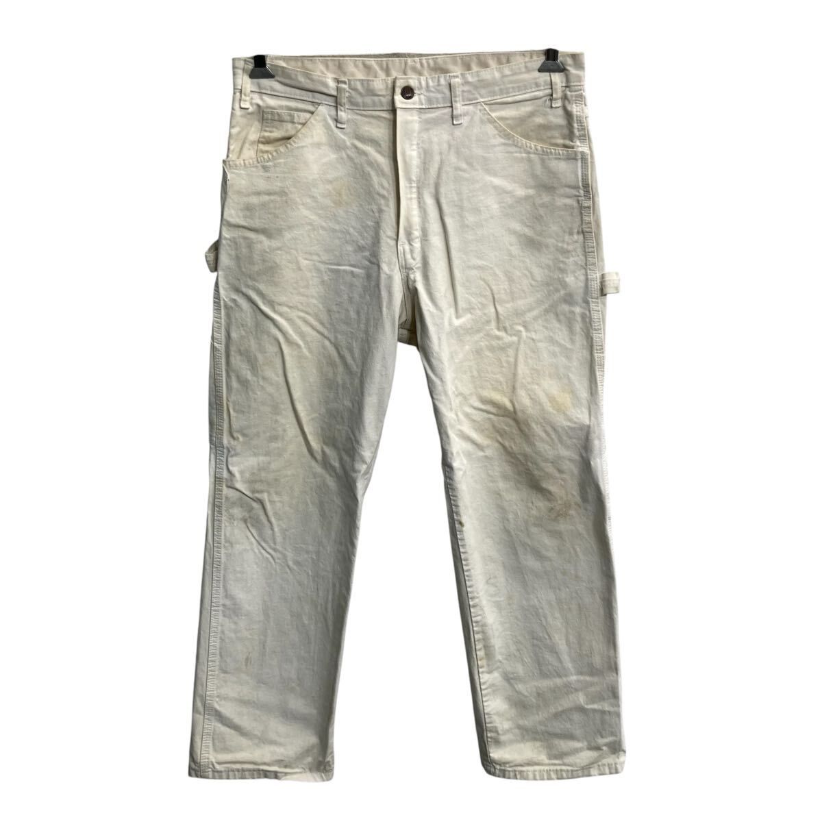 Dickies SHERWIN WILLIAMS ペインターパンツ W34 ホワイト ディッキーズ ジップアップ ペインター グットボロ ワーク ボトムス 2606-884