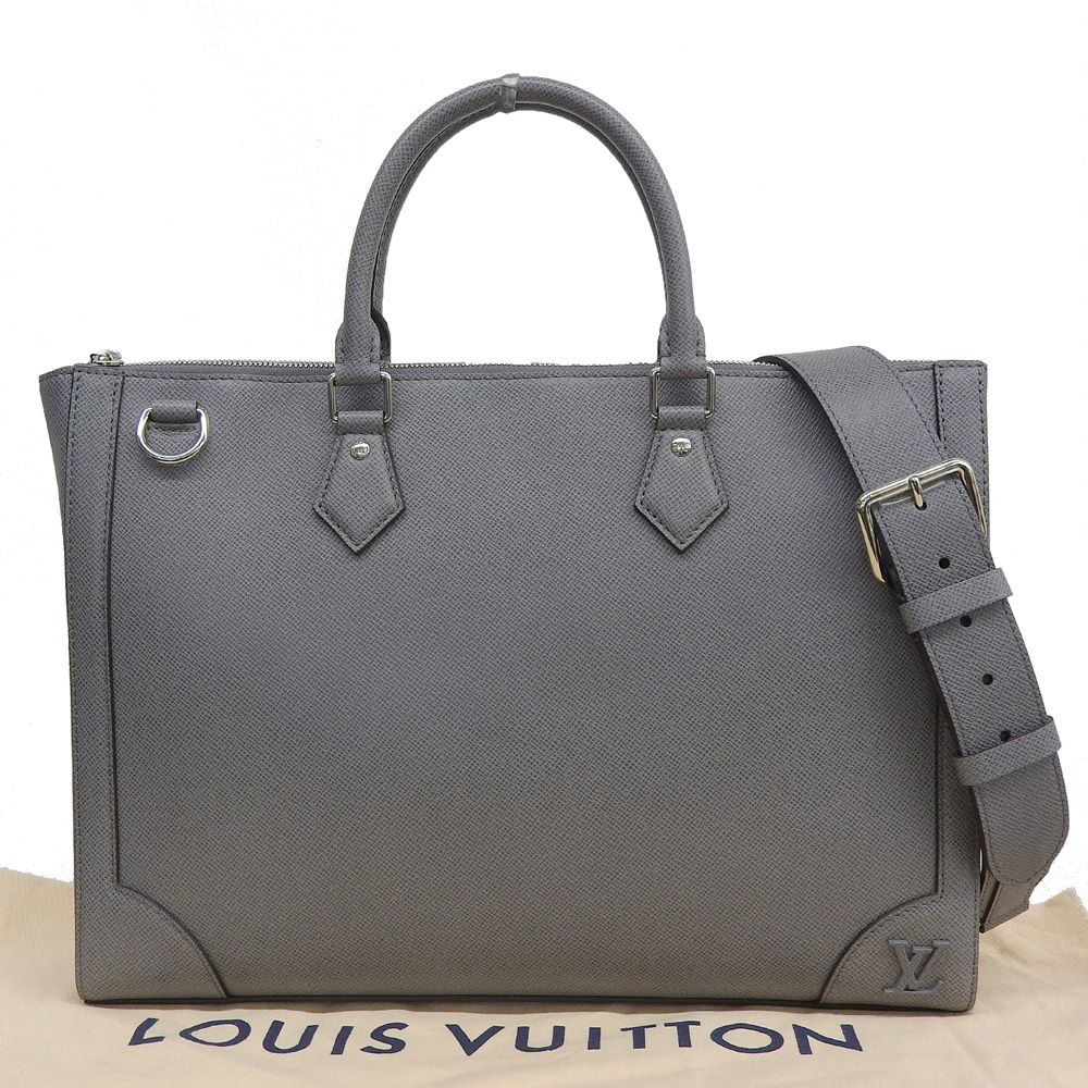 【本物保証】 布袋付 新品同様 ルイヴィトン LOUIS VUITTON タイガ スリム ブリーフケース M30856 ビジネスバッグ レザー グレイシャー