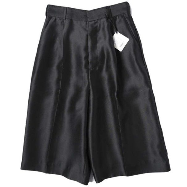 新品 PRANK PROJECT プランクプロジェクト 25AW Organza Bermuda Pants オーガンジーバミューダパンツ 31252466105 36 BLACK 1タック ショーツ ショートパンツ ボトムス g27273