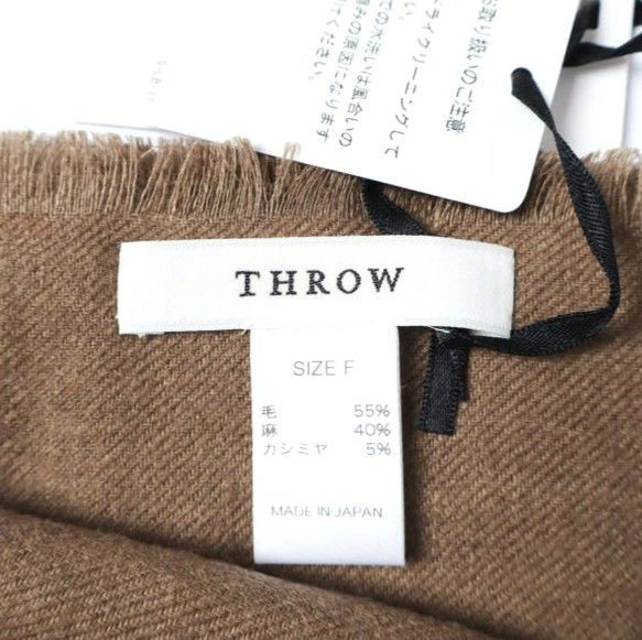 新品 THROW スロー 日本製 HANNAH ライトリネンウールカシミヤストール 