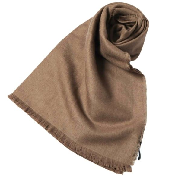 新品 THROW スロー 日本製 HANNAH ライトリネンウールカシミヤストール TH212-S01 BROWN 定価28,600円 g27239