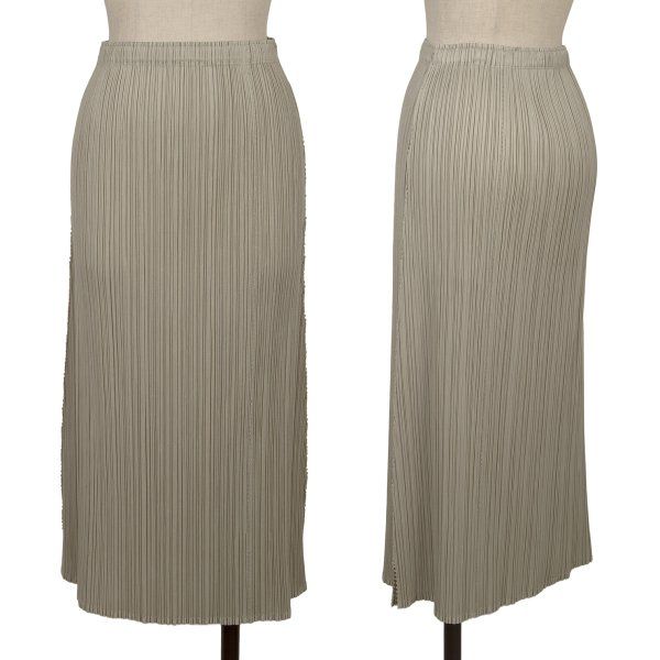 プリーツプリーズPLEATS PLEASE カッティングデザインプリーツスカート グレー1