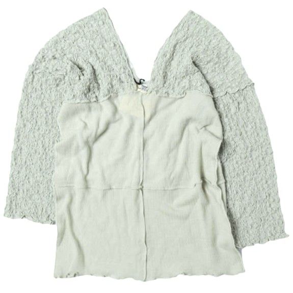 新品 BASERANGE ベースレンジ 25AW NEHRU LONG SLEEVE TEE - Organic Cotton Lace & Fine Wool レース ロングスリーブTシャツ S CONTA GREEN 定価39,930円 トップス