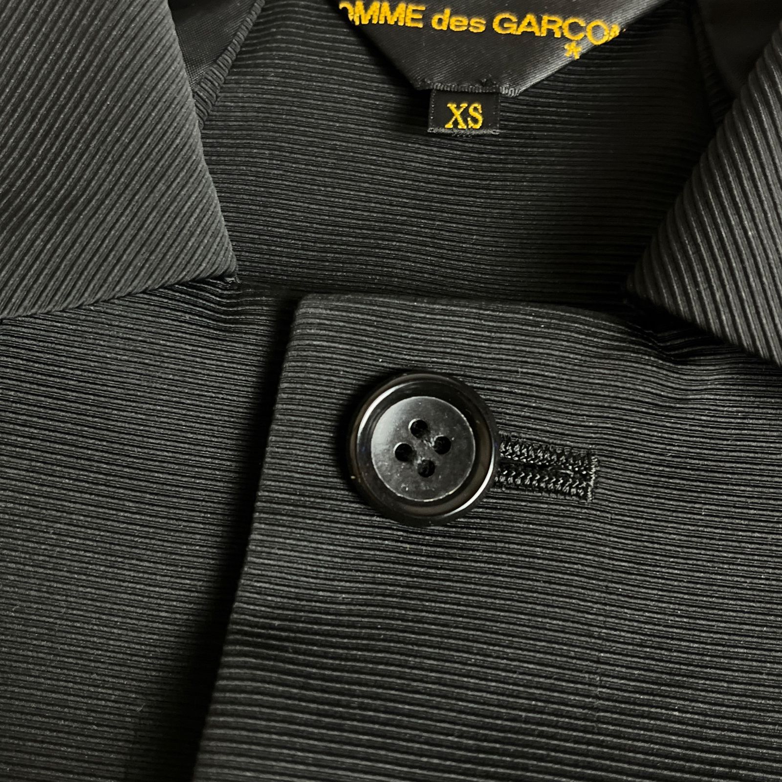 美品 16ss】COMME des GARCONS 丸襟 フレア コート ブラック