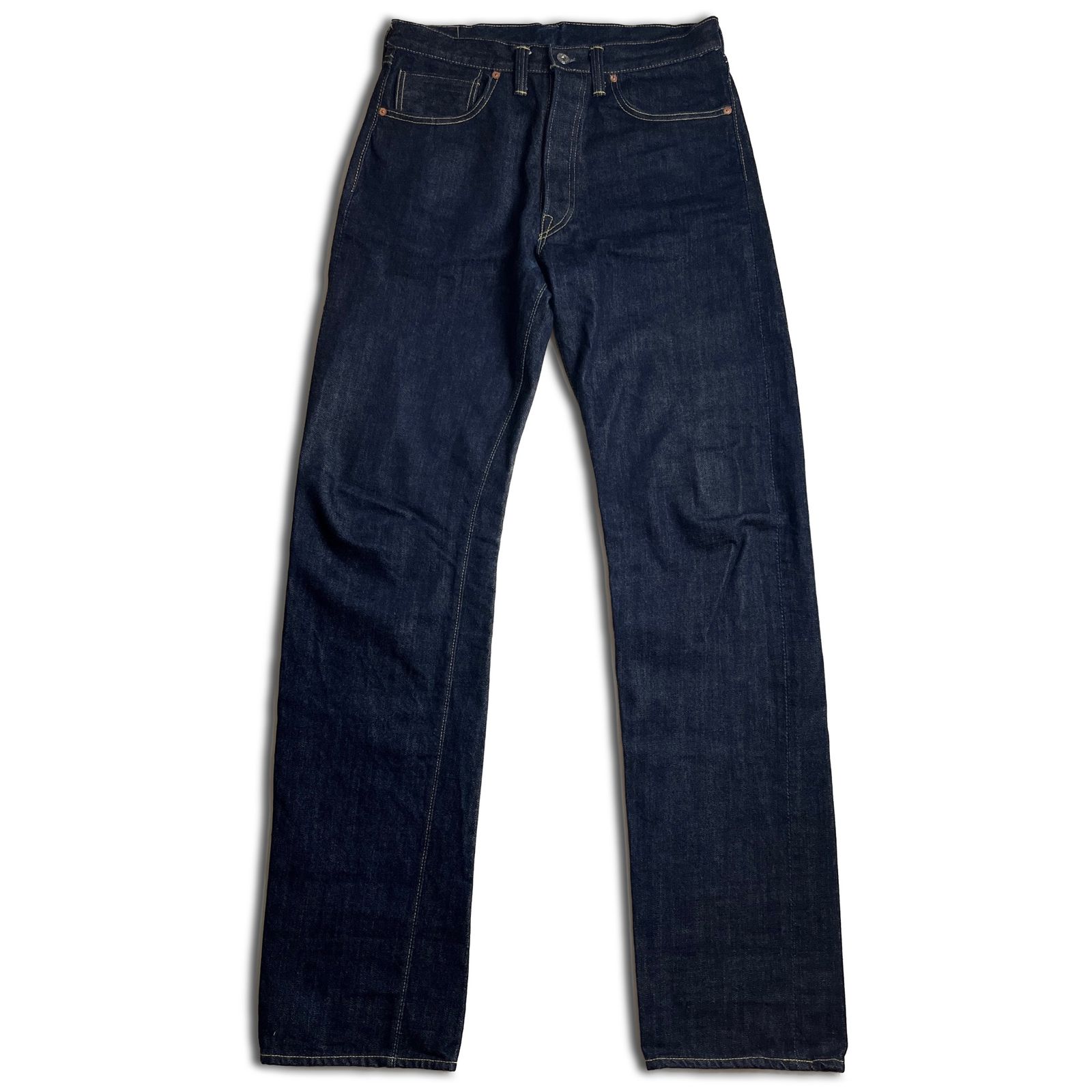 美品】TCB JEANS 赤タブ 40's 大戦 ネルポケット デニムパンツ 濃紺