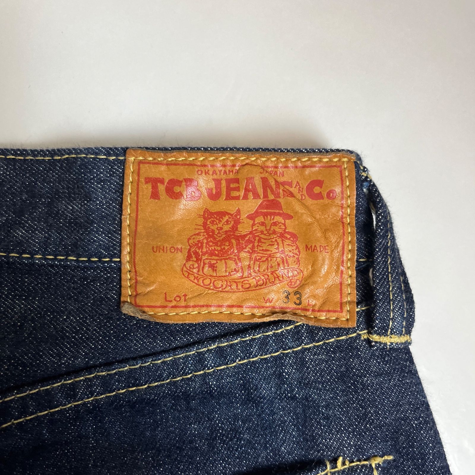 TCBjeans 50s 赤タブ時代 W32 デニムパンツ 美品】TCB JEANS 赤タブ 40's 大戦 ネルポケット デニムパンツ 濃紺
