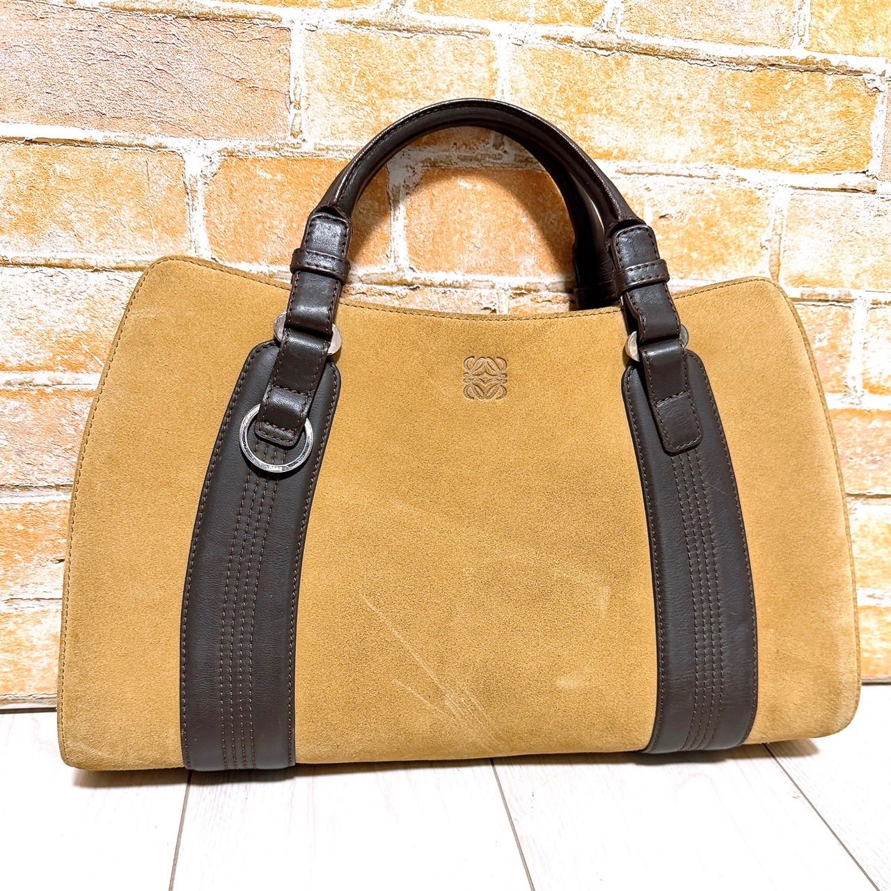 (美品)LOEWE(ロエベ)トートバッグ スエード アナグラム