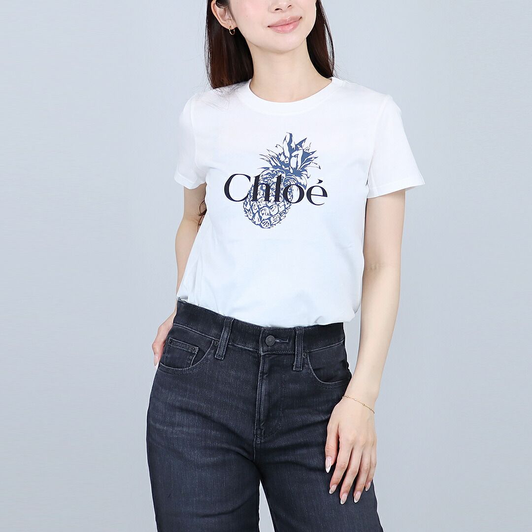 クロエ CHLOE レディース キッズ Tシャツ C20855 半袖 ロゴTシャツ 綿