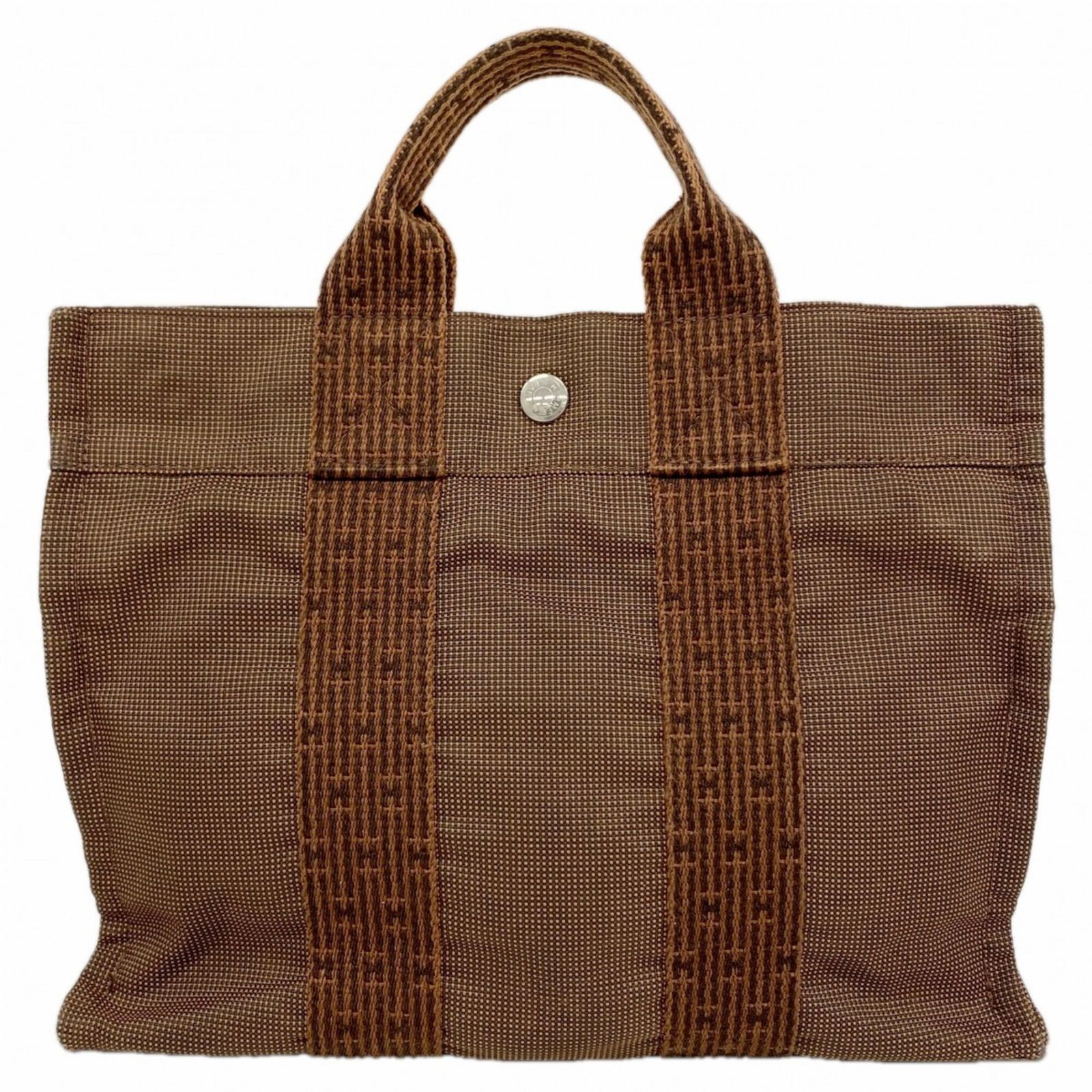 エルメス(Hermes) エルメス トートバッグ エールラインPM キャンバス ブラウン メンズ レディース