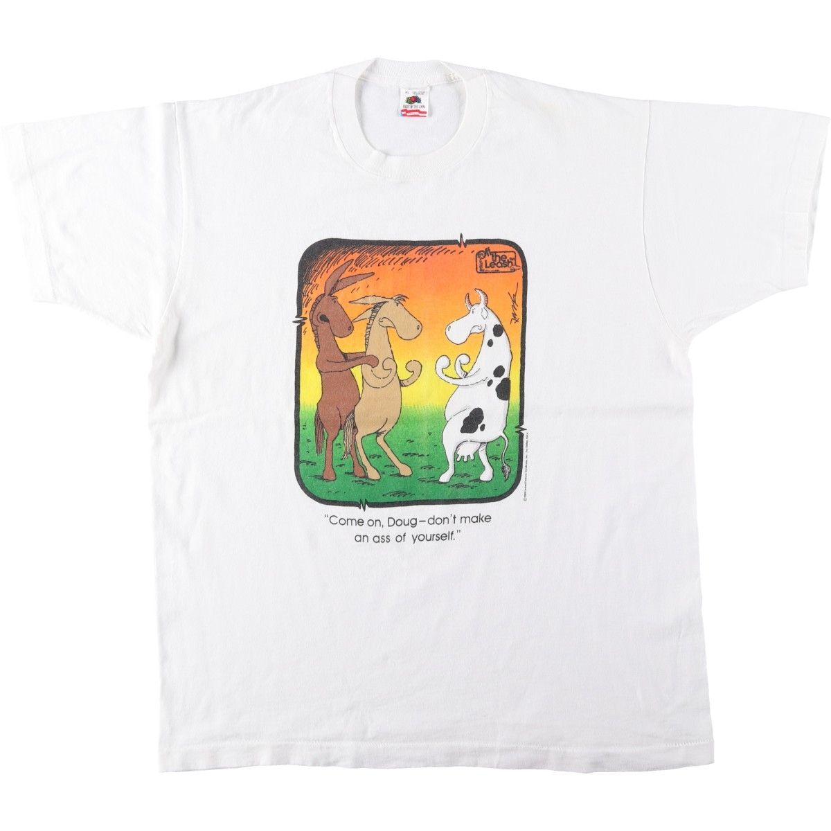 古着 80年代 フルーツオブザルーム FRUIT OF THE LOOM The Leash プリントTシャツ USA製 メンズXL相当 ヴィンテージ/eaa654505