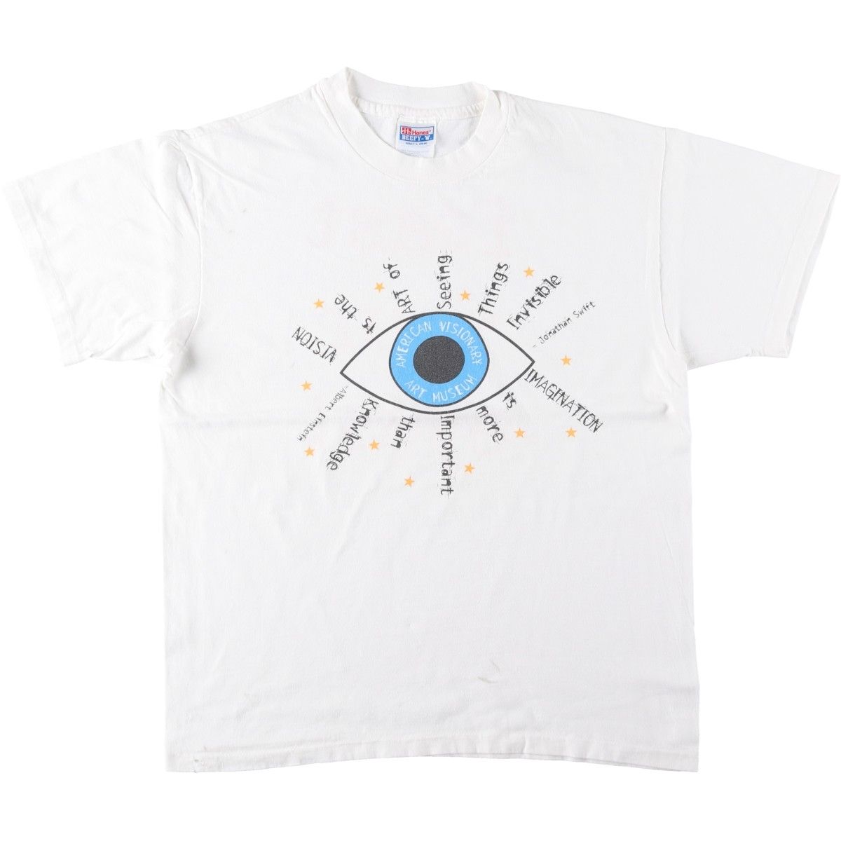 古着 90年代 ヘインズ Hanes BEEFY-T AMERICAN VISIONARY ART MUSEUM プリントTシャツ USA製 メンズL相当 ヴィンテージ/eaa654512