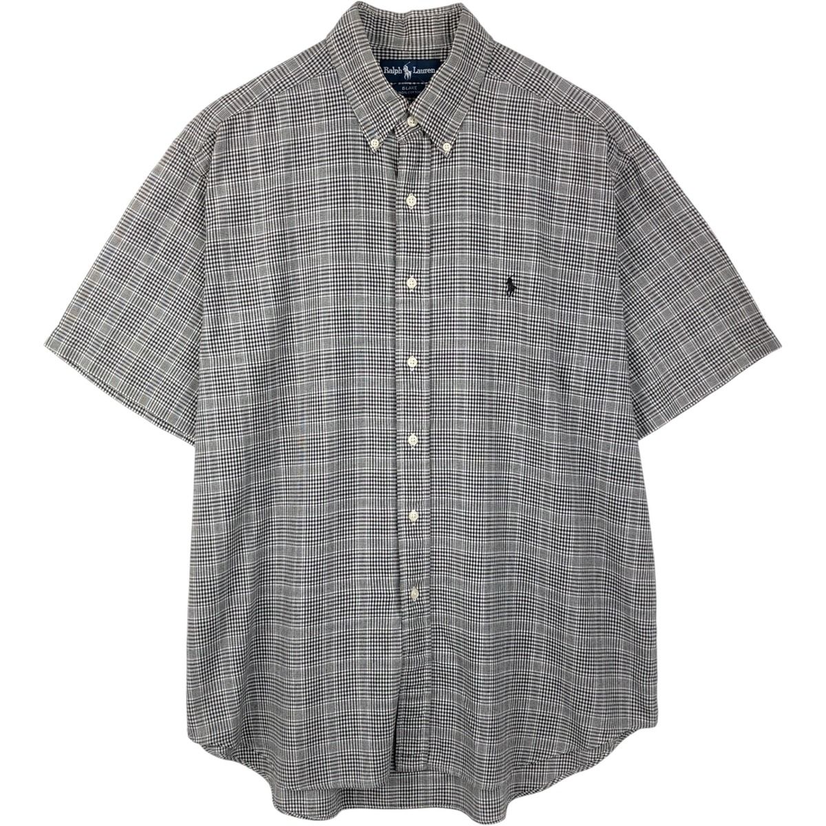 古着 ラルフローレン Ralph Lauren BLAKE 半袖 ボタンダウン チェックシャツ メンズL相当/eaa655248