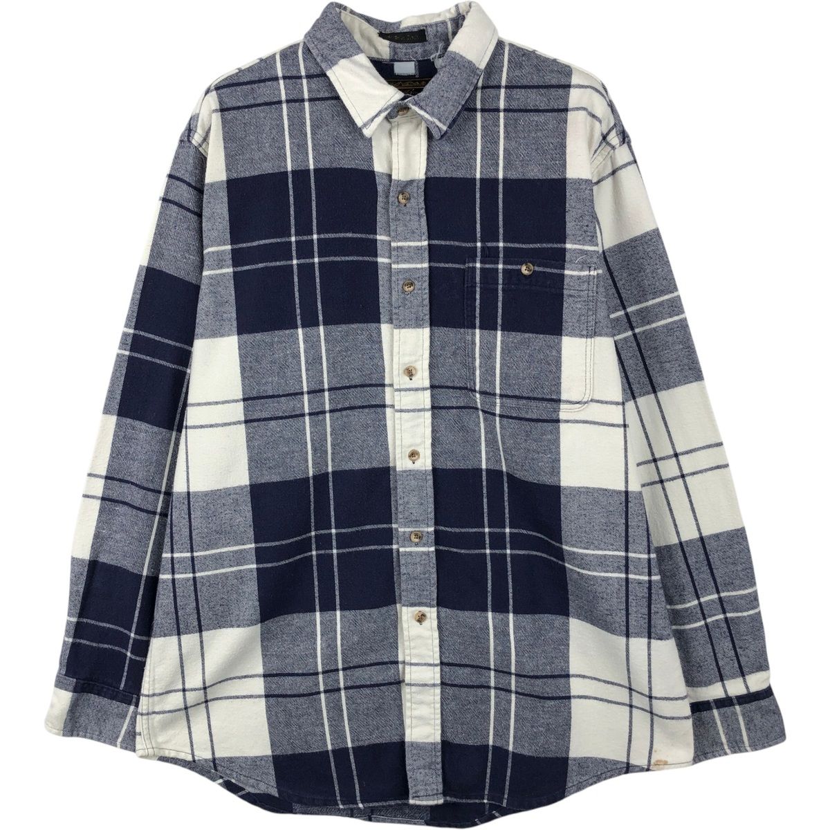 古着 70~80年代 エディーバウアー Eddie Bauer 黒タグ 長袖 フランネルチェックシャツ メンズL相当 ヴィンテージ/eaa650524