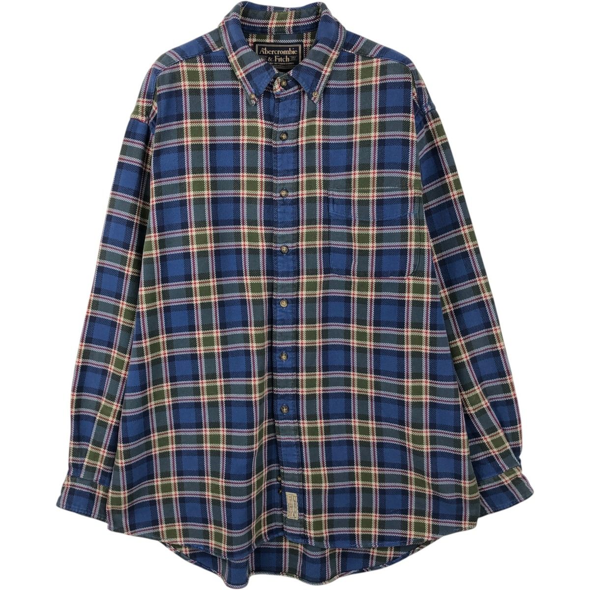 古着 アバクロンビーアンドフィッチ Abercrombie&Fitch 長袖 ボタンダウン フランネルチェックシャツ メンズM相当/eaa650527