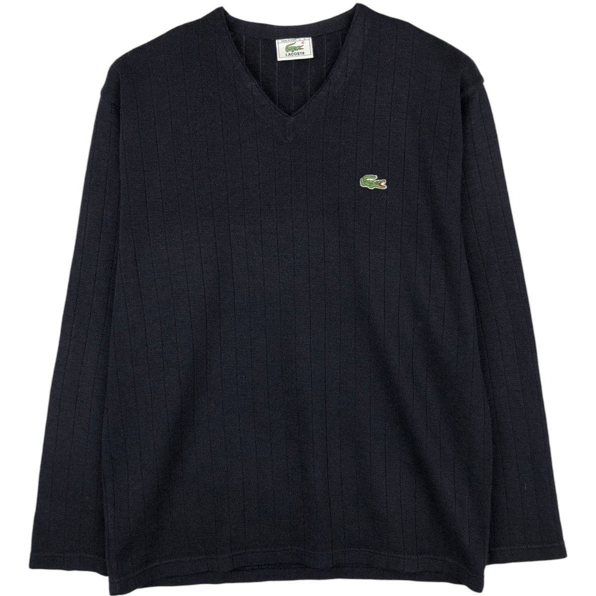 古着 ラコステ LACOSTE Vネック ウール×アクリルニットセーター スペイン製 メンズM相当/eaa645945