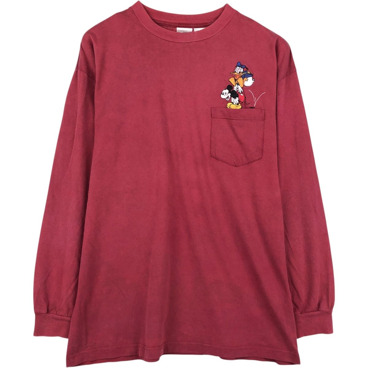 古着 MICKEY MOUSE & DONALD DUCKミッキーマウス& ドナルドダック ロングTシャツ ロンT メンズXL相当/eaa653250