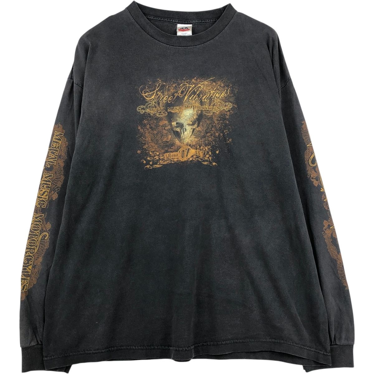 古着 ALSTYLE ドクロ柄 スカル柄 ロングTシャツ ロンT メンズXXL相当/eaa655127