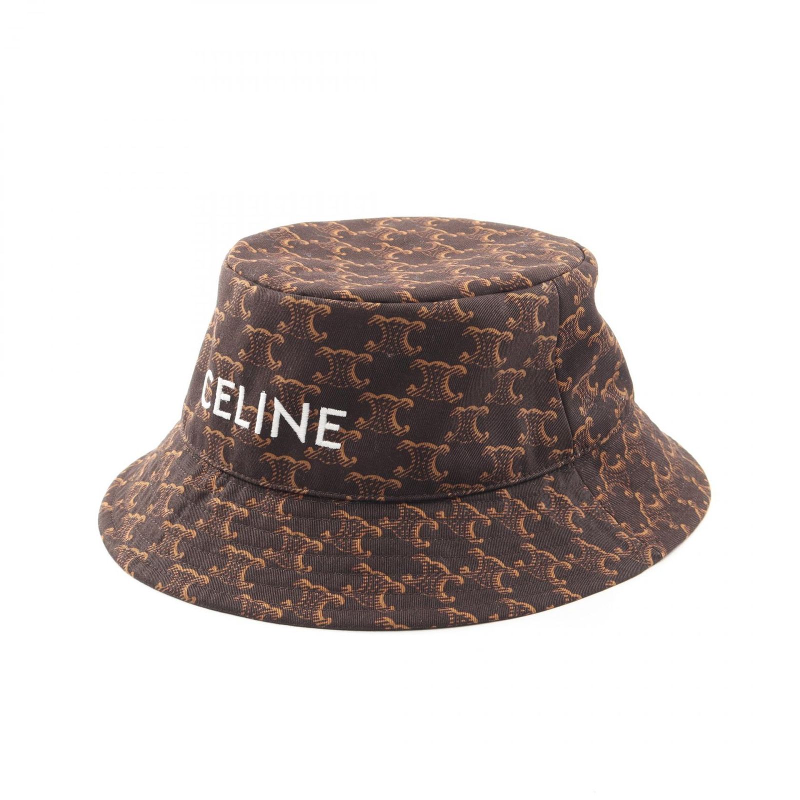 CELINE セリーヌ ロゴ刺繍 トリオンフ バケット ハット