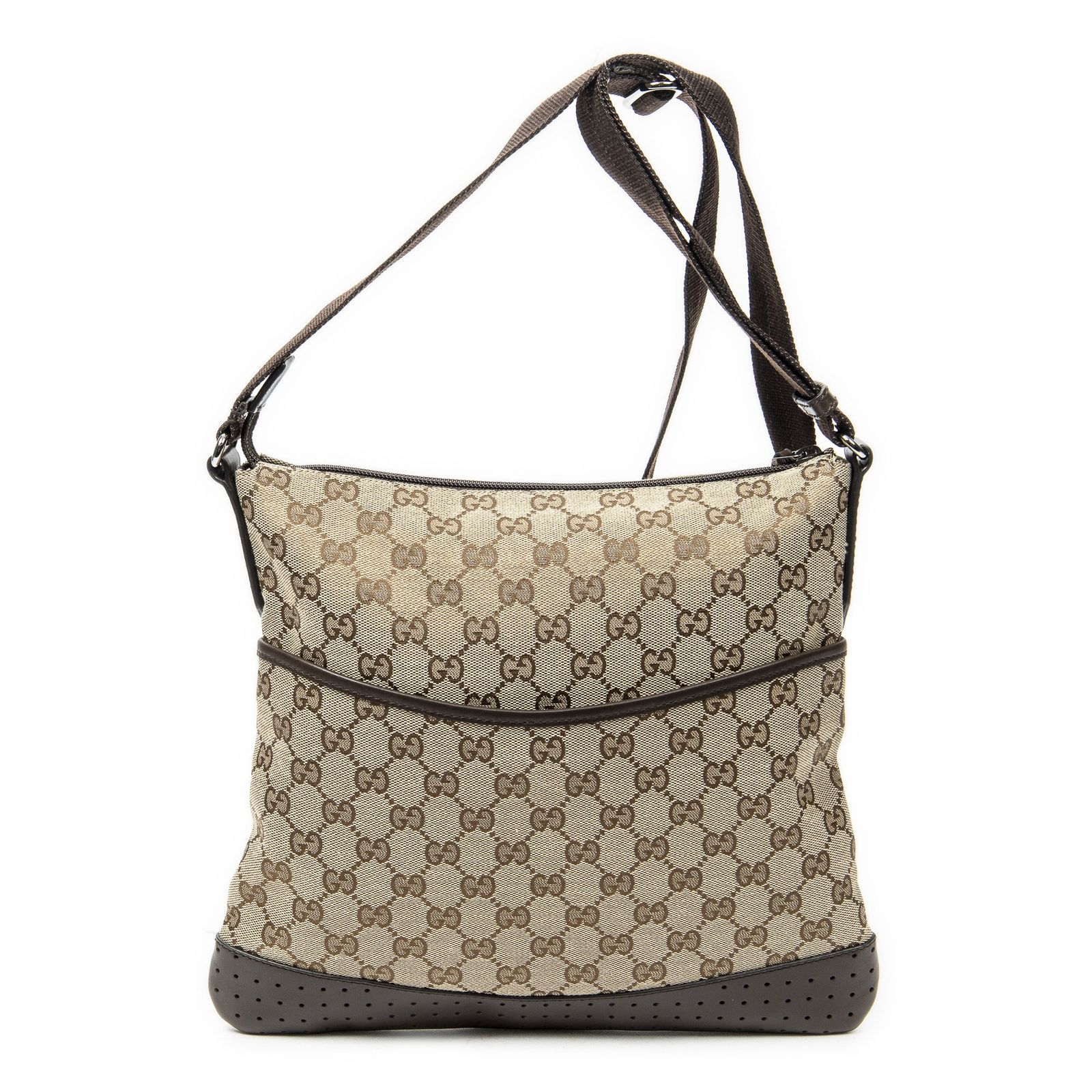 [中古] GUCCI グッチウェブメディアメッセンジャーベージュ/ブラウンGGキャンバスA