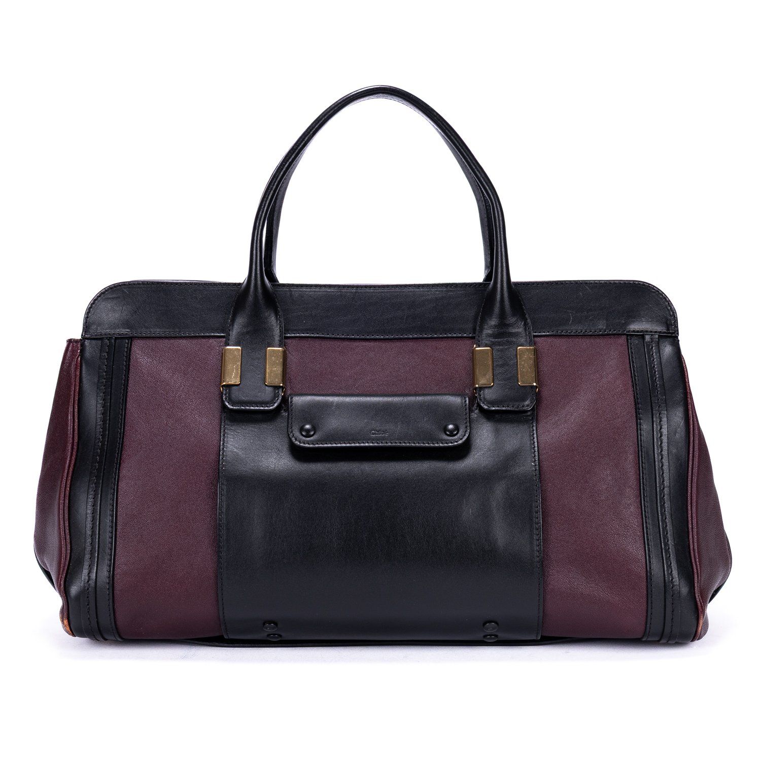 [中古] CHLOE クロエEllis Bostonバーガンディ、黒スムースカーフスキンレザーA
