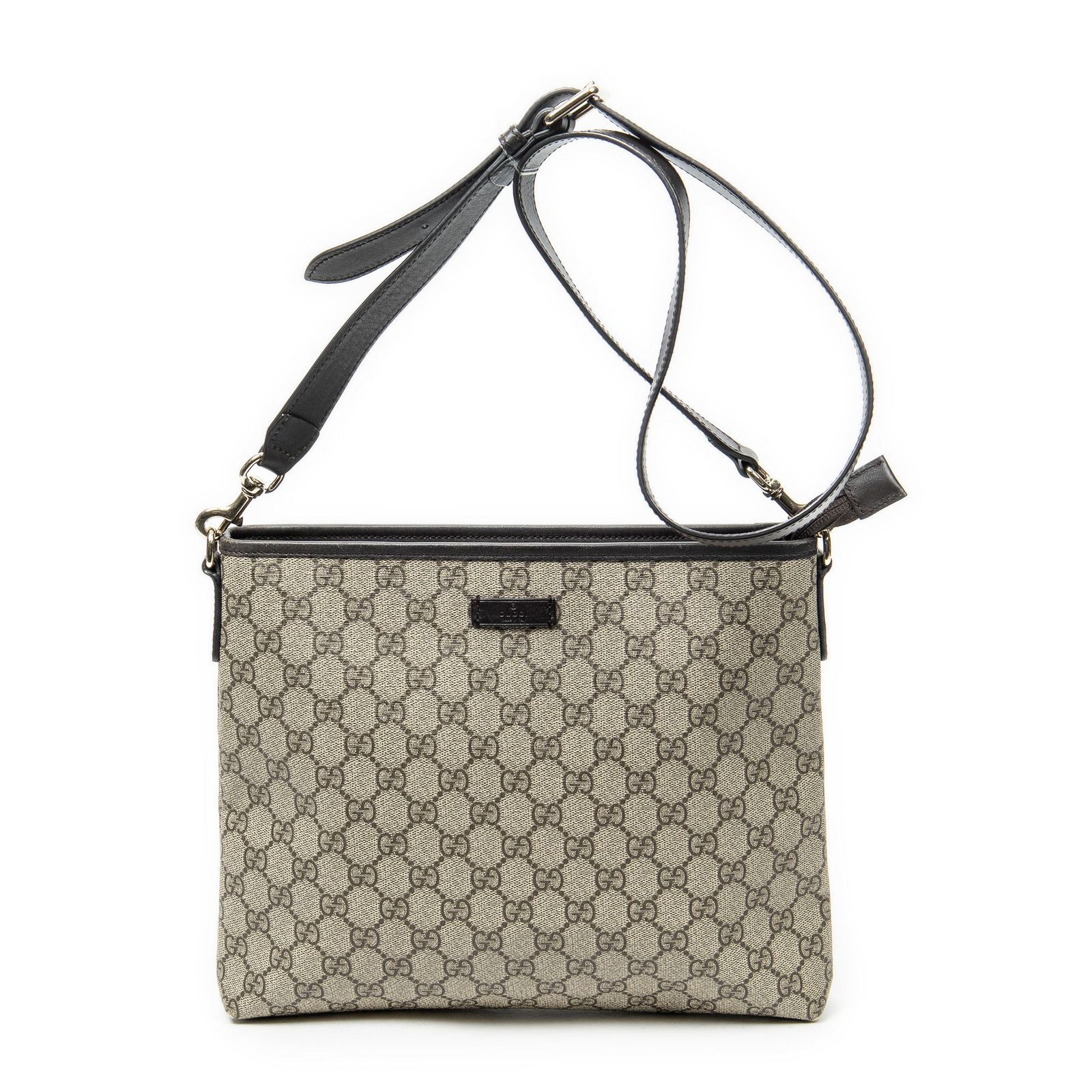 [中古] GUCCI グッチアナグラム スリップ ポケット メッセンジャーベージュ/ブラウンスプリームPVCキャンバスA