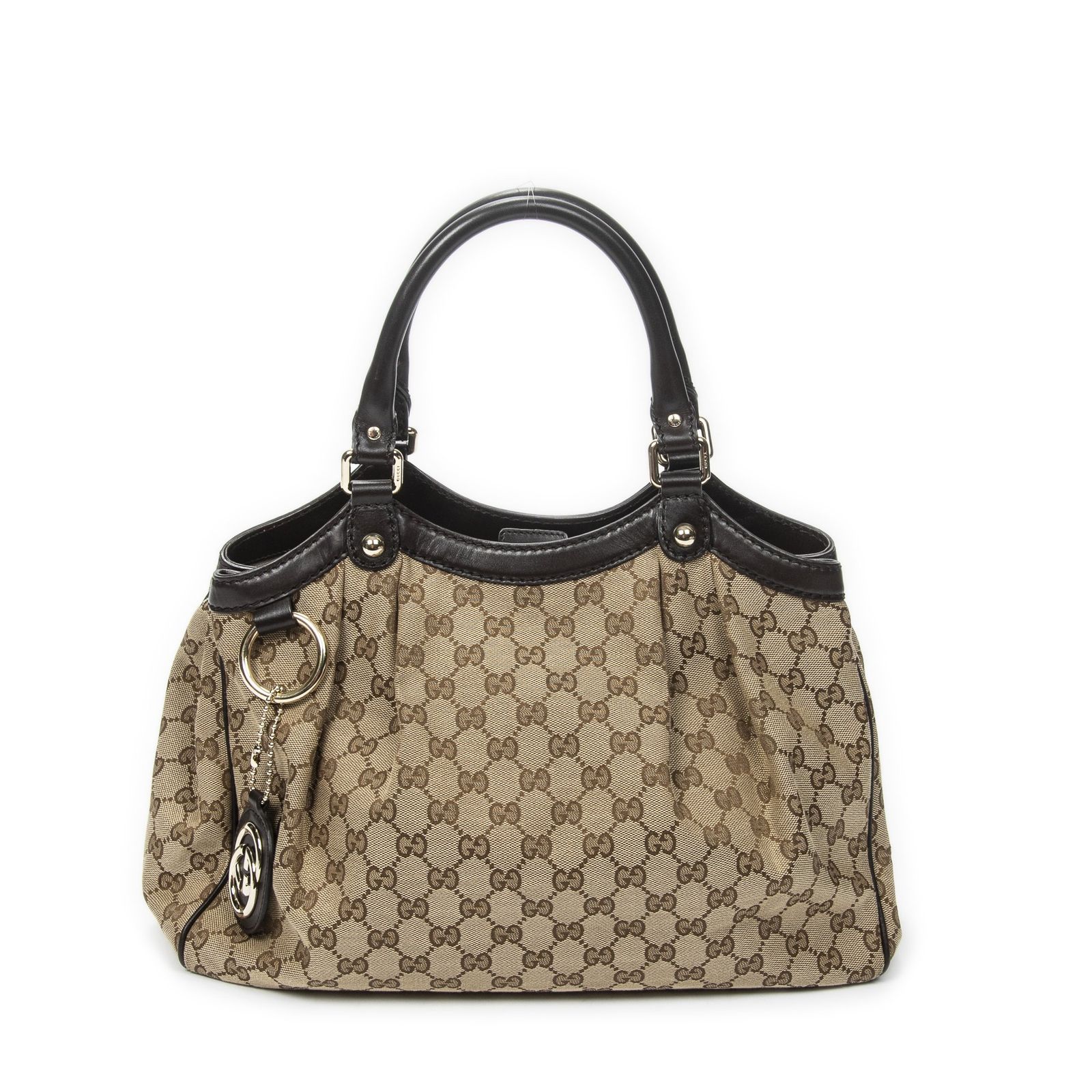 [中古] GUCCI グッチミニ・スーキー・トートベージュ/ダークブラウンGGキャンバスA
