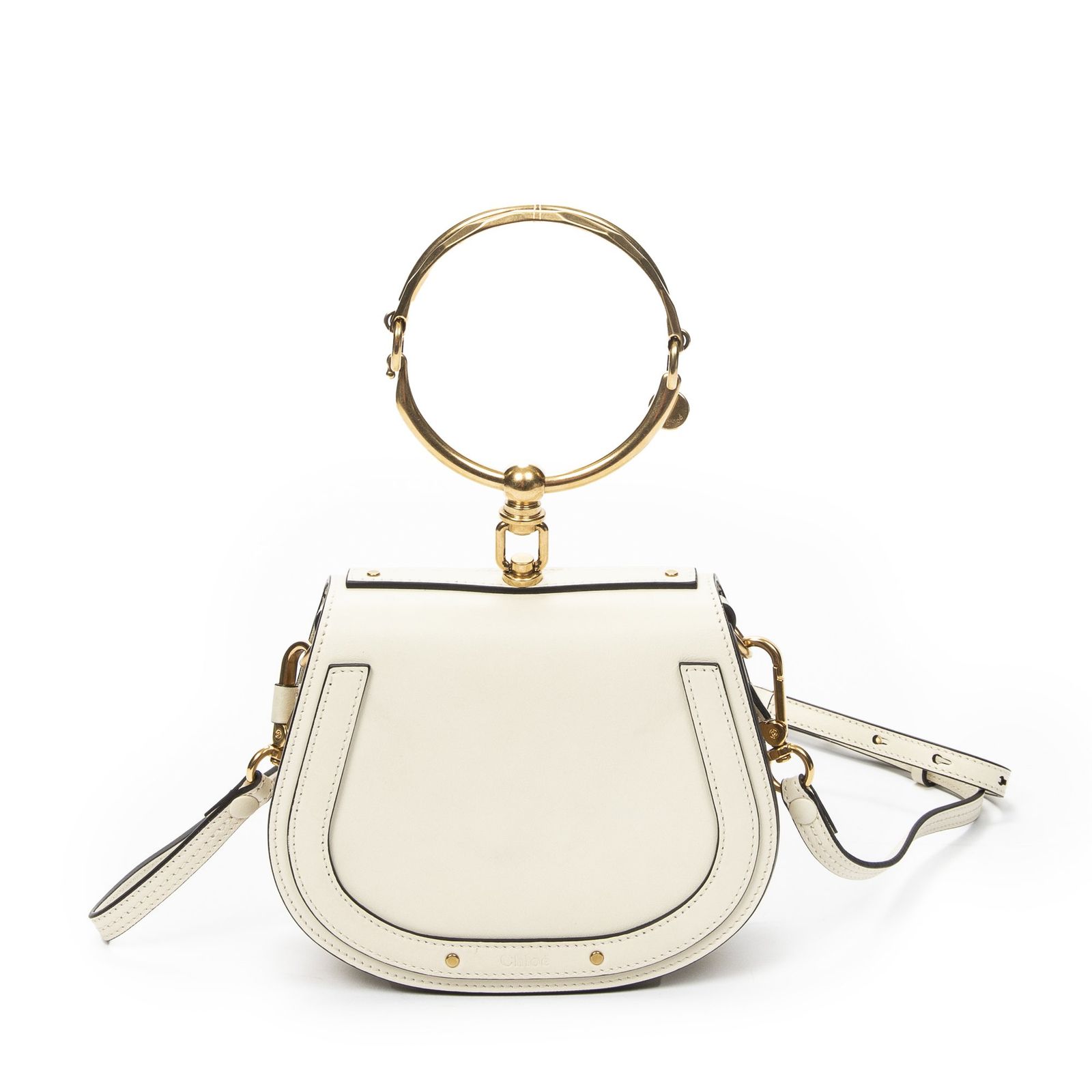 [中古] CHLOE クロエナイルブレスレットバッグアイボリーカーフスキンレザーA