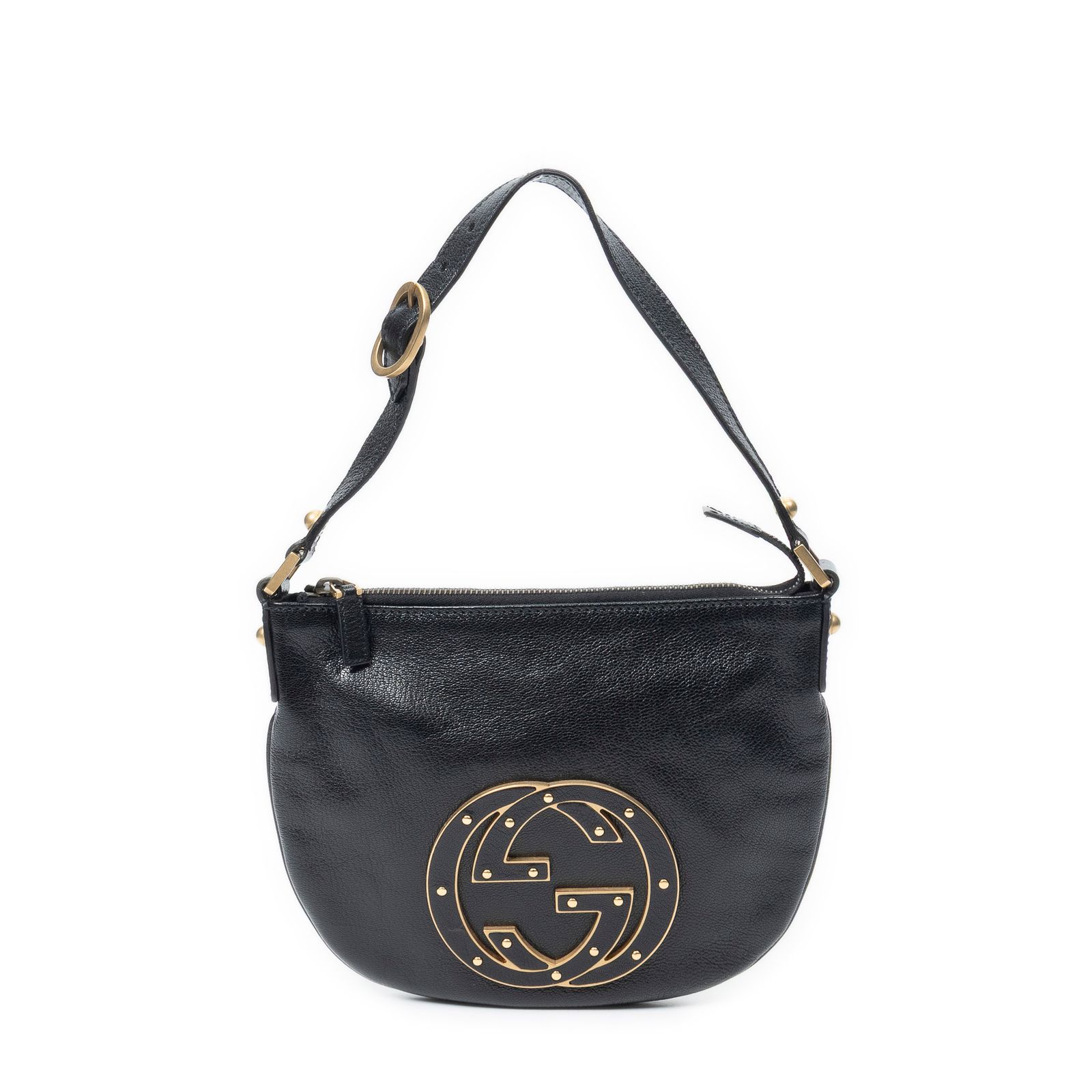 [中古] GUCCI グッチBlondie Hobo黒スタッズ付きカーフスキンA