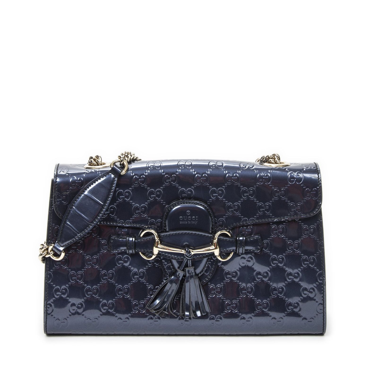 [中古] GUCCI グッチMedium Emily Chain Flap紫グッチッシマA