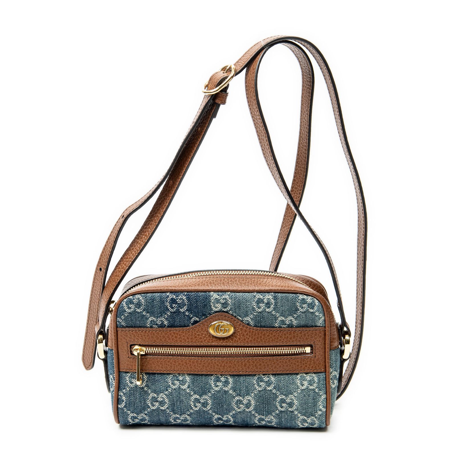 [中古] GUCCI グッチミニ ウェブ オフィディア クロスボディ青GGデニムキャンバスA