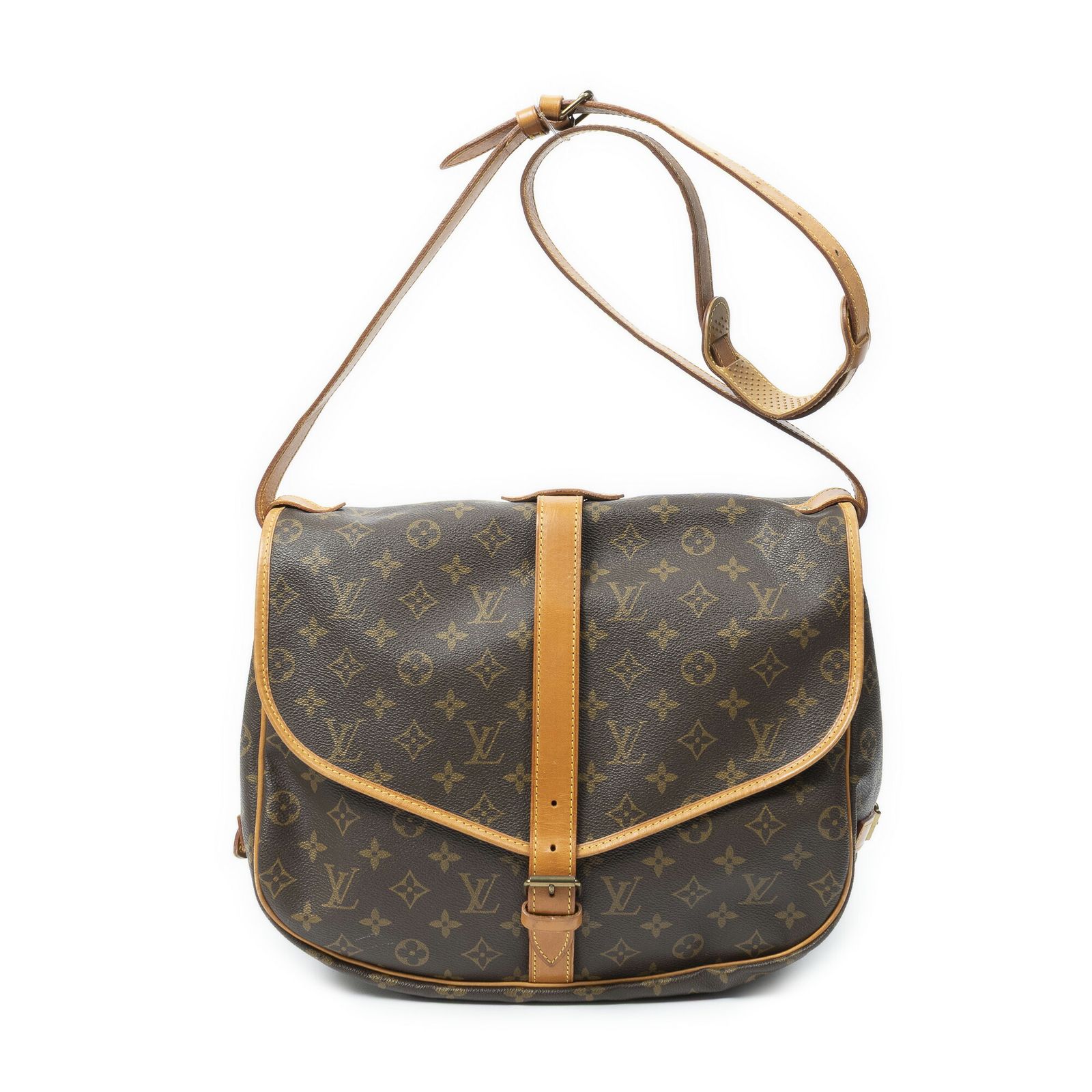 [中古] LOUIS VUITTON ルイヴィトンソミュール茶色モノグラムキャンバスAB