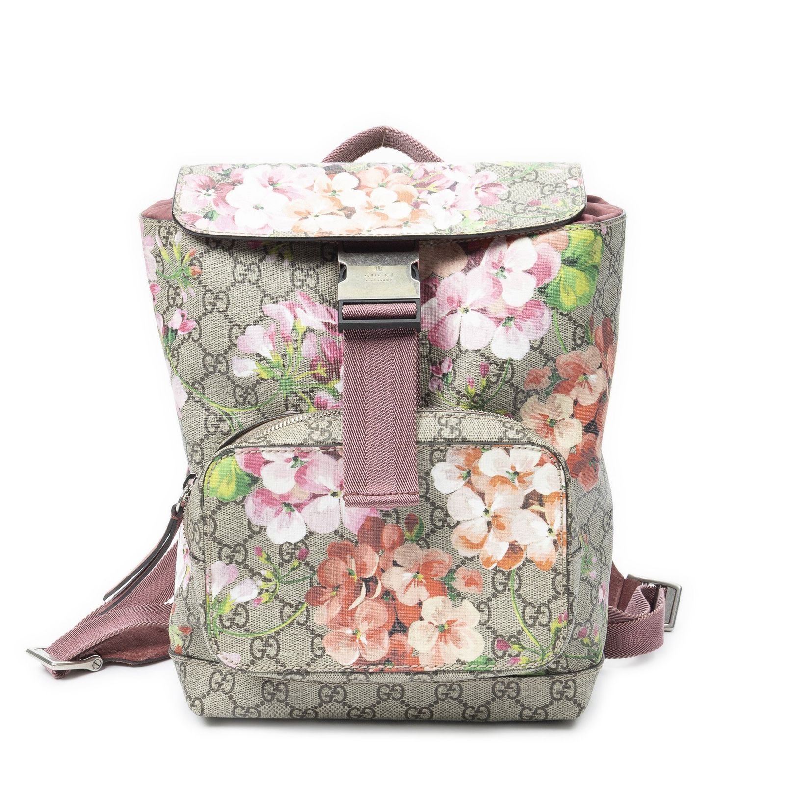 [中古] GUCCI グッチSmall Blooms Backpackピンク/ベージュブルームズ スプリーム PVCキャンバスA