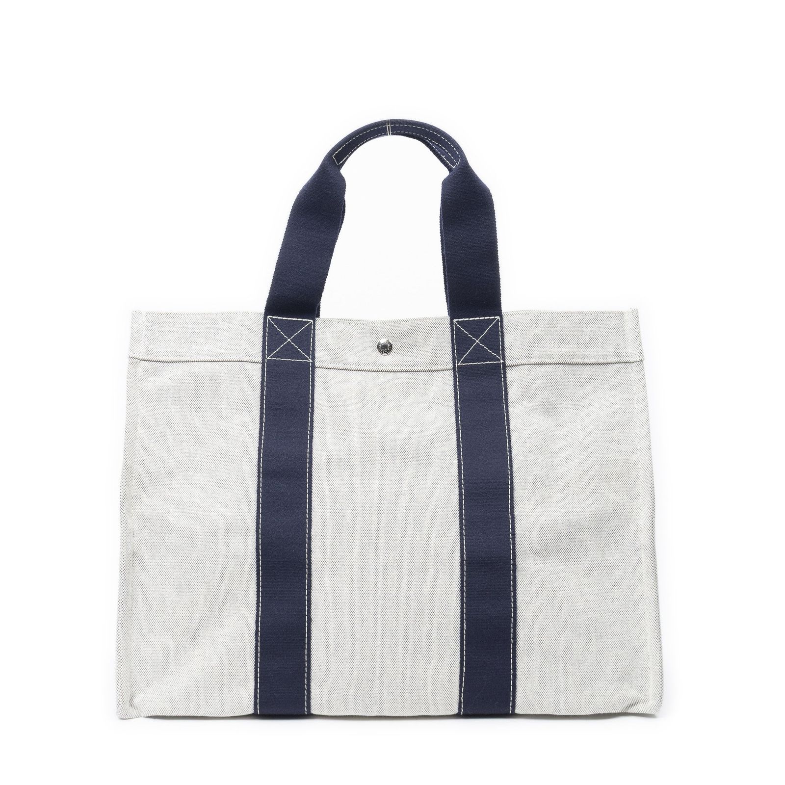 [中古] HERMES エルメスボラボラ トートネイビー/ベージュトワルアッシュA