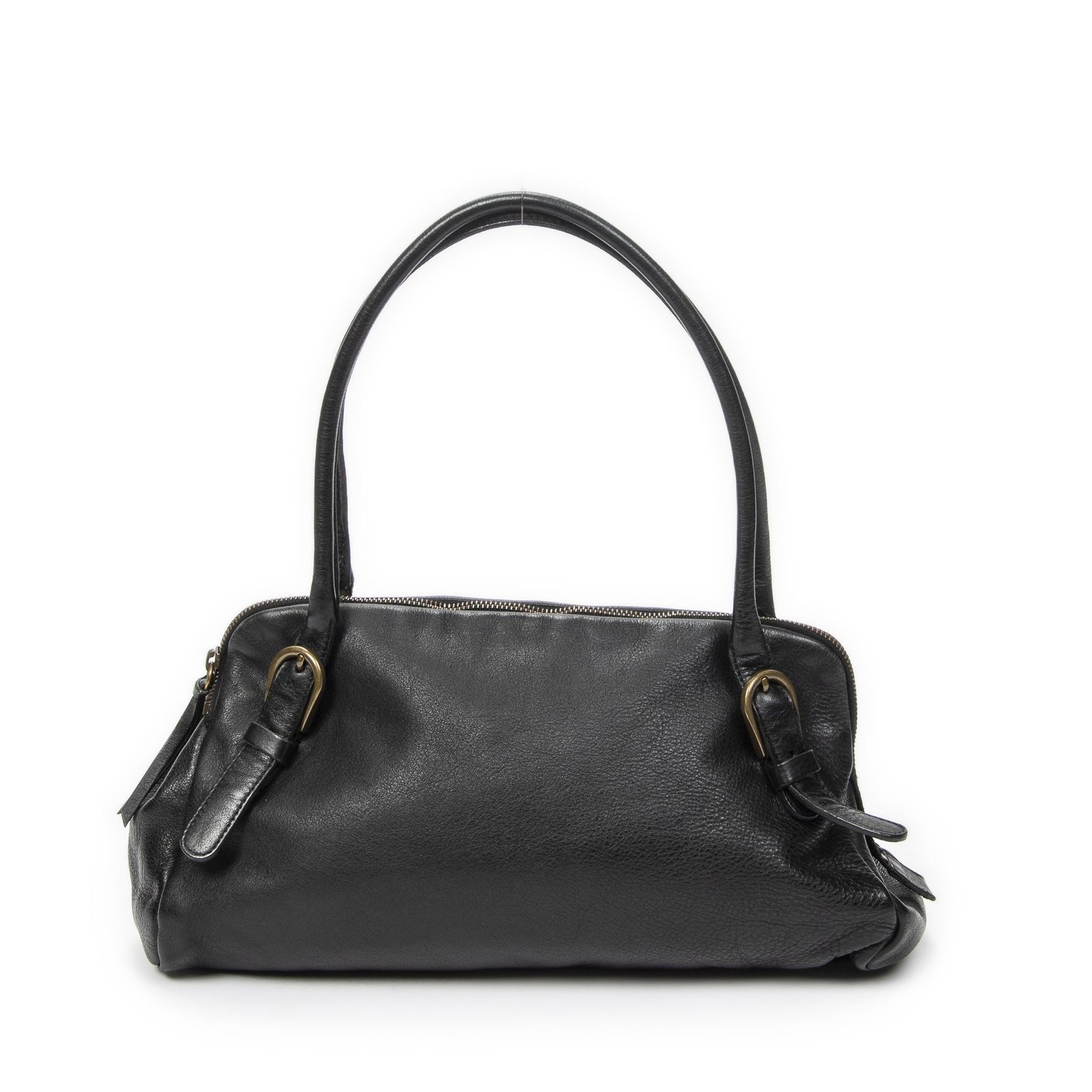 [中古] MIU MIU ミュウミュウヴィンテージ ジップ トート黒ゴートスキンレザーAB