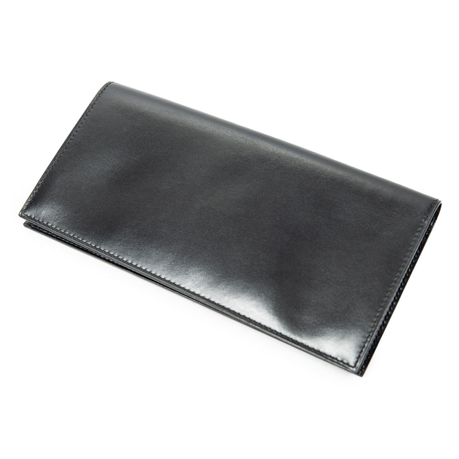 [中古] HERMES エルメスVintage MC2 Fleming Long Wallet黒ボックスレザーA