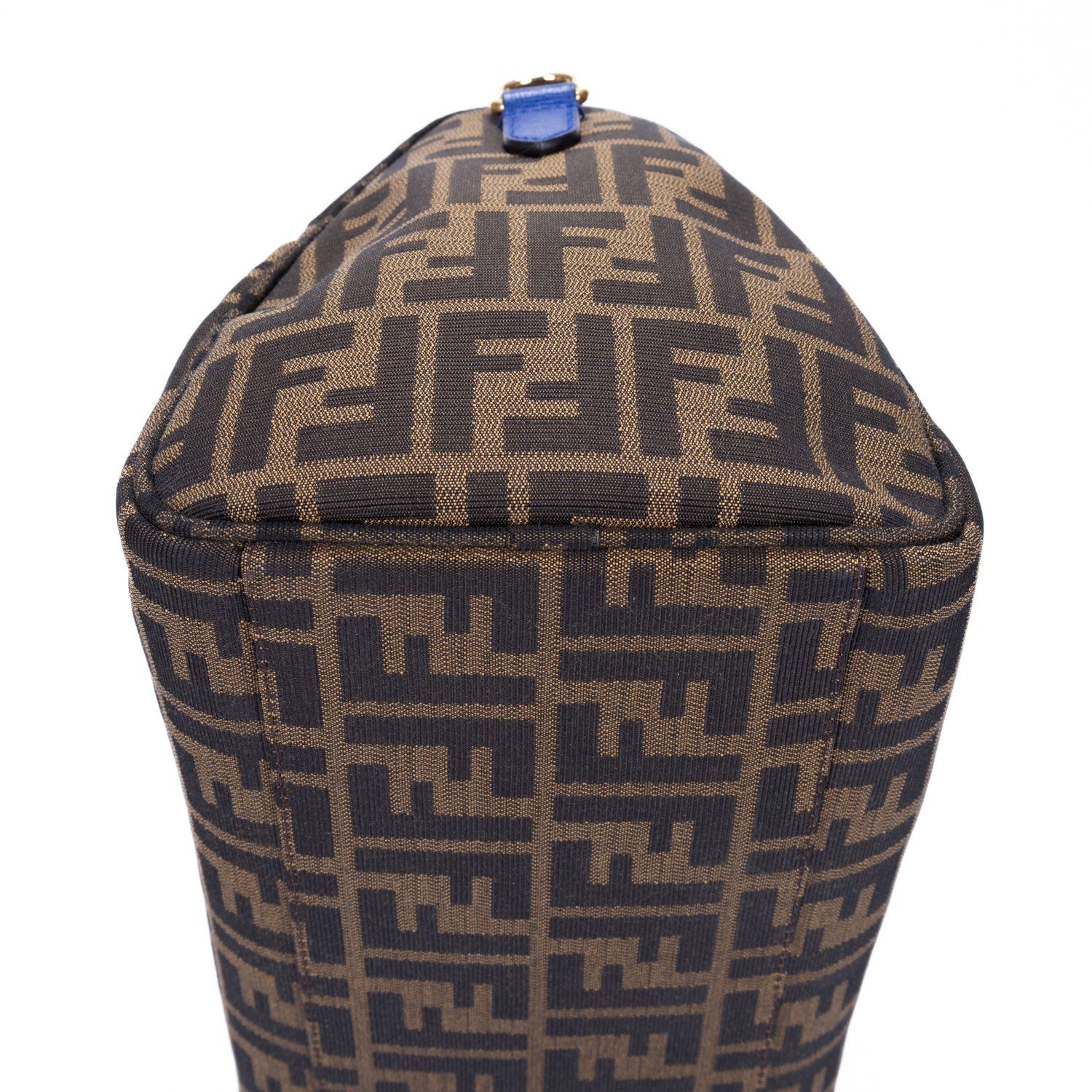 [中古] FENDI フェンディBoston Crossbody茶色、青ズッカキャンバスA