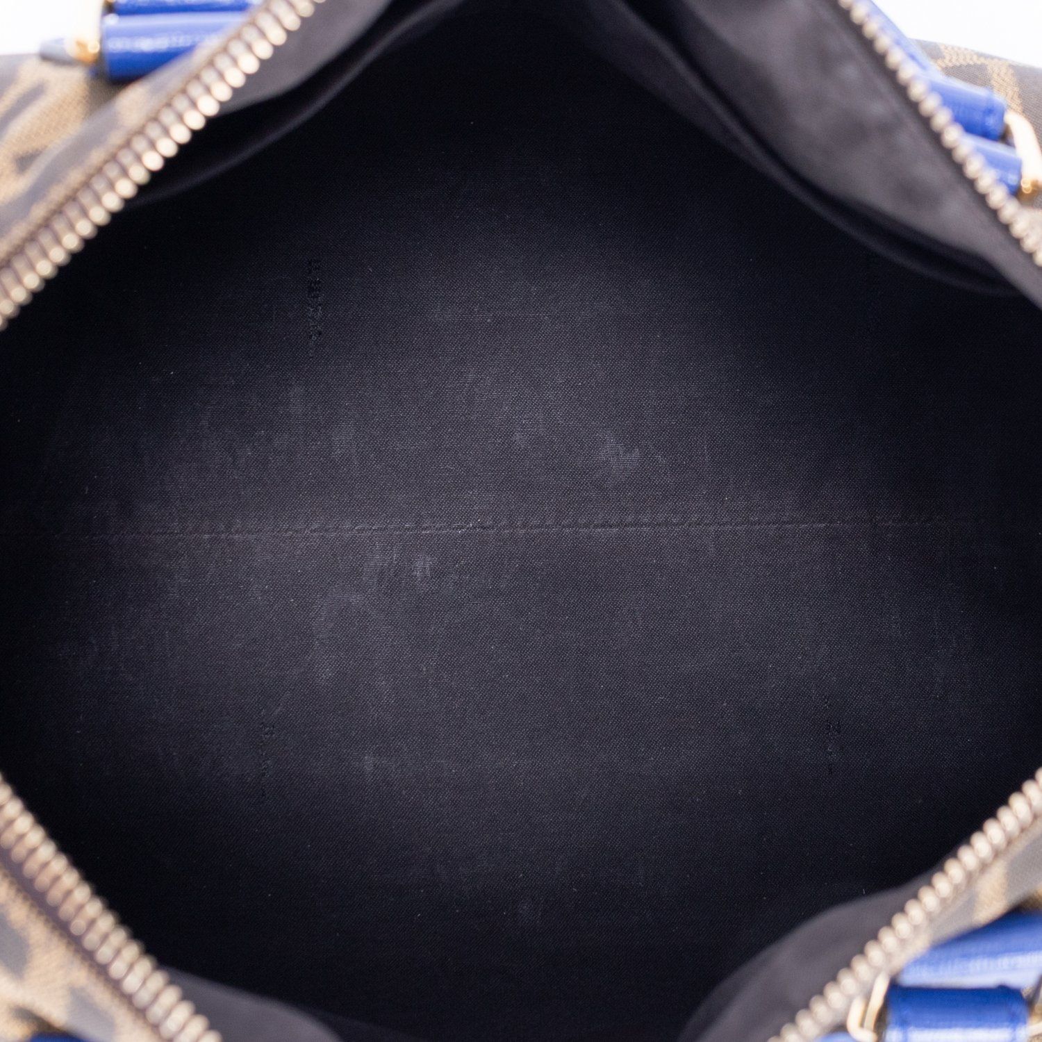 [中古] FENDI フェンディBoston Crossbody茶色、青ズッカキャンバスA