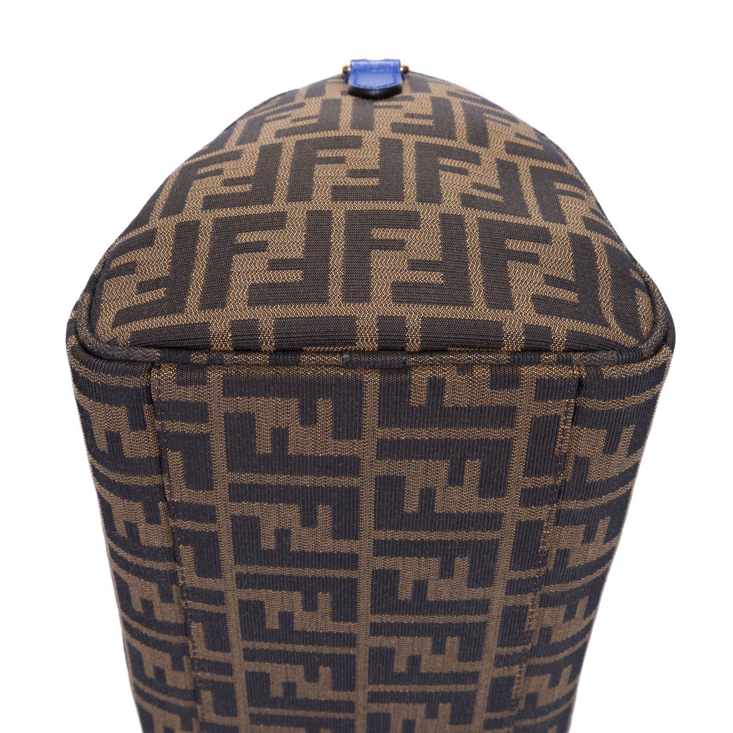 [中古] FENDI フェンディBoston Crossbody茶色、青ズッカキャンバスA