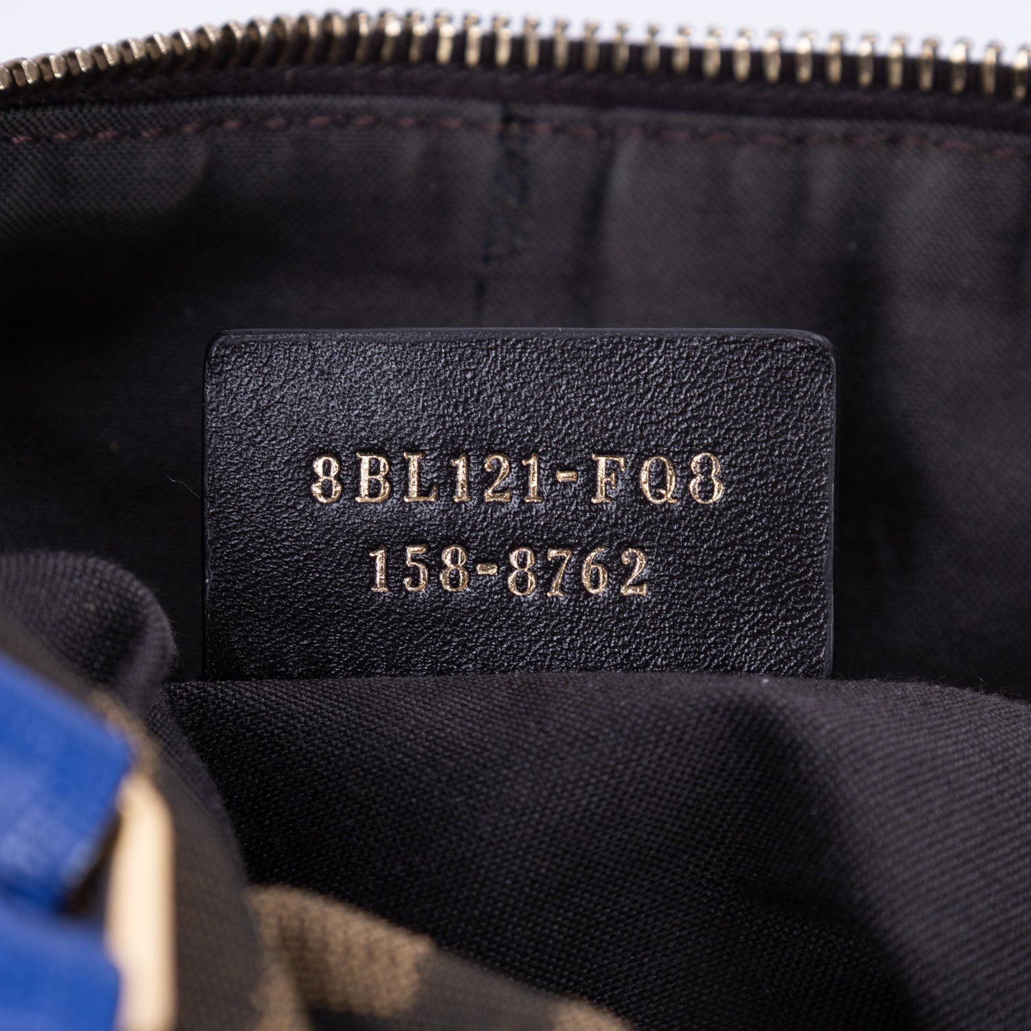 [中古] FENDI フェンディBoston Crossbody茶色、青ズッカキャンバスA