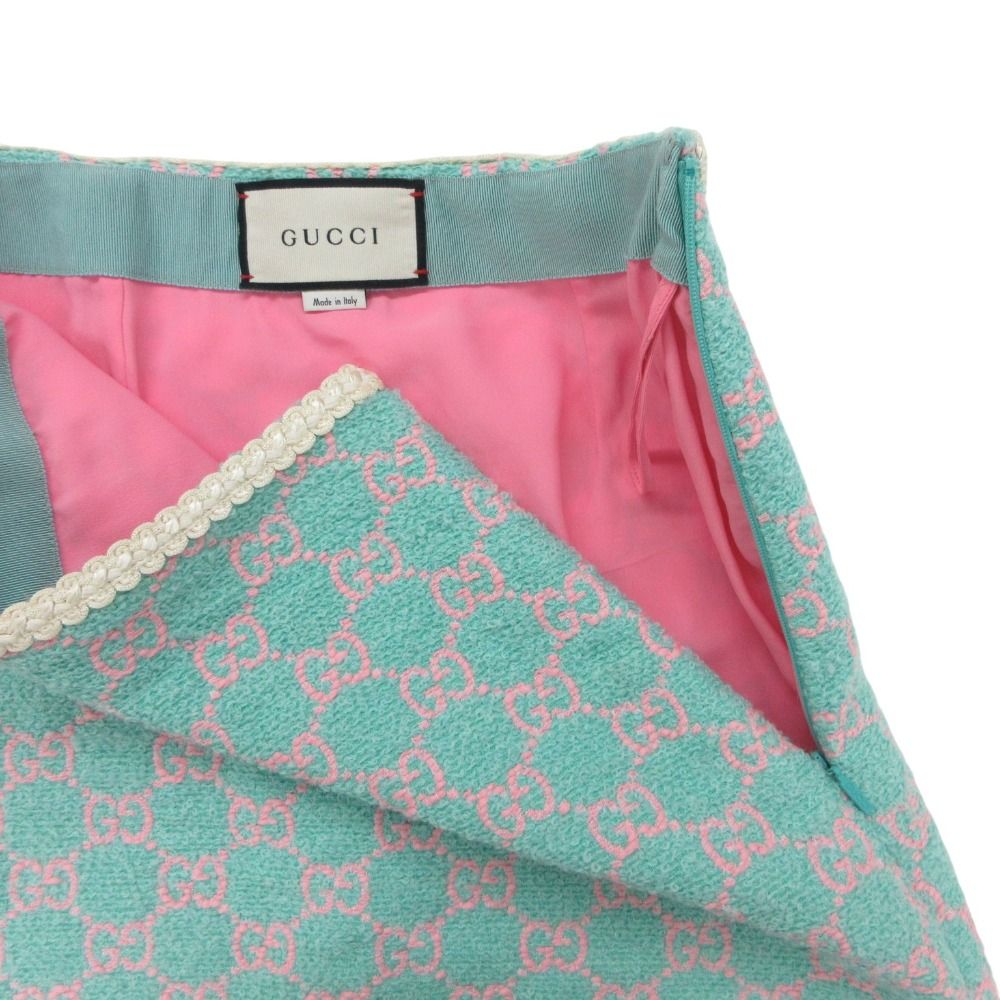 【美品】GUCCI 膝丈ニットスカート　ツイード 美品 GUCCI グッチ スカート ツイード GG ジャガード ボトムス 584858