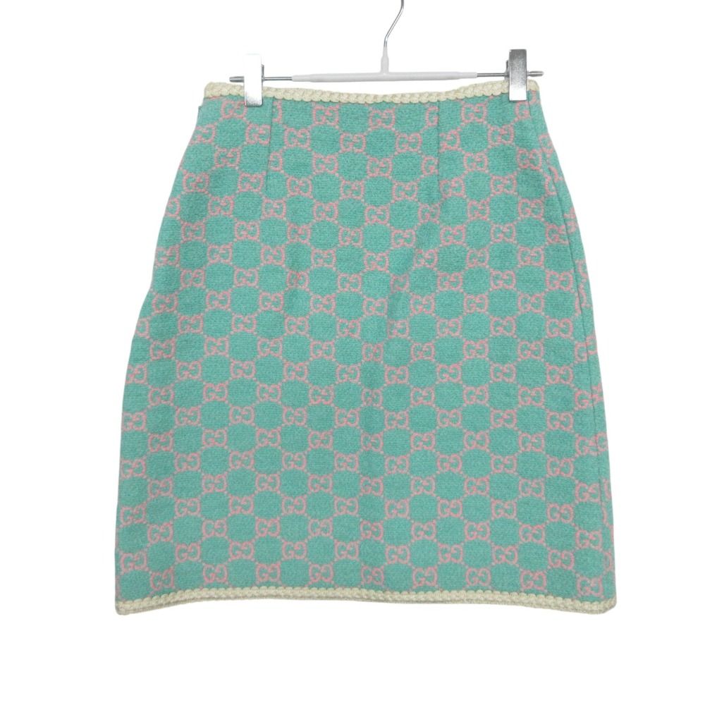 【美品】GUCCI 膝丈ニットスカート　ツイード 美品 GUCCI グッチ スカート ツイード GG ジャガード ボトムス 584858