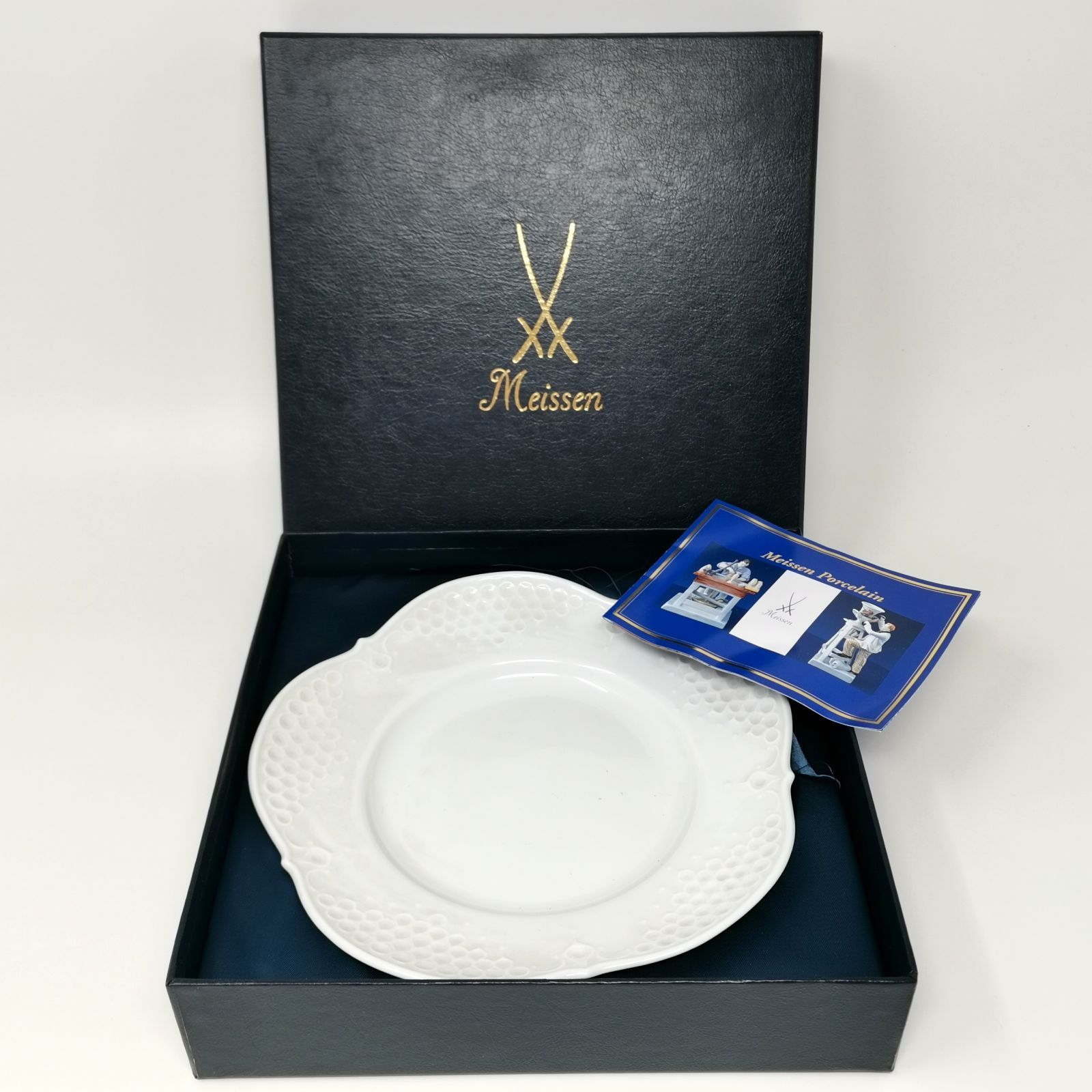Meissen マイセン ホワイトレリーフ プレート 中古美品 管理番号