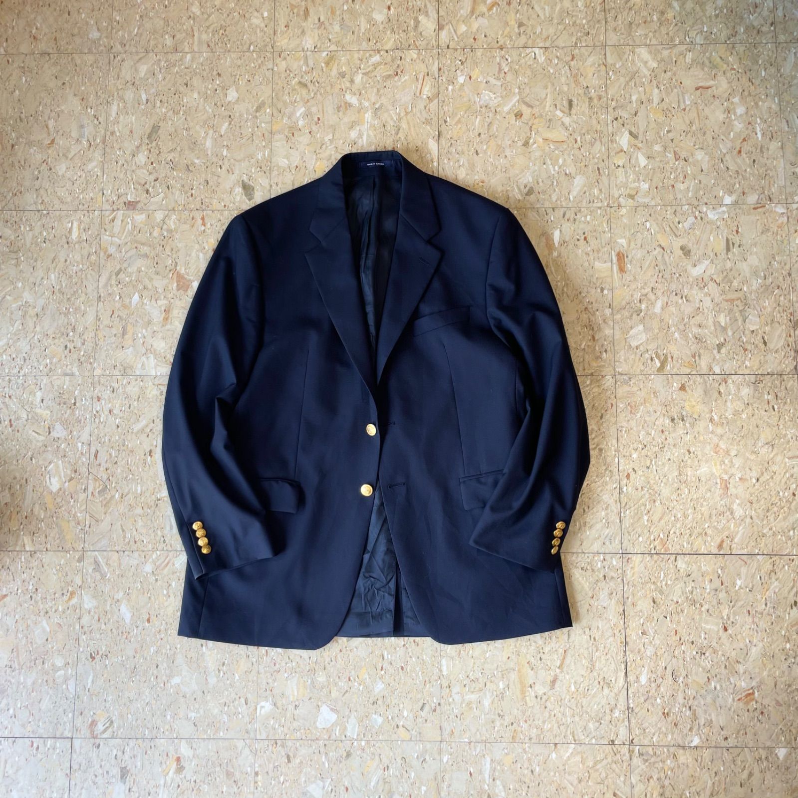 90s カナダ製 【 Lauren Ralph Lauren 】 ローレンラルフローレン 紺ブレザー size.42R