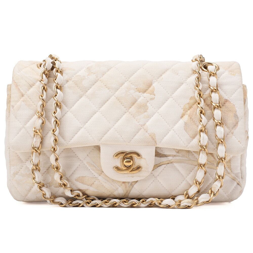 CHANEL シャネル キャンバス マトラッセ 25cm ダブルフラップ チェーンショルダー アイボリー ゴールド金具 レディースバッグ ブランド【中古】【送料無料】 245,250円