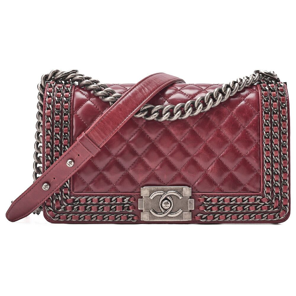 CHANEL シャネル ボーイシャネル 25 ヴィンテージカーフ チェーンショルダー ラグジュアリーライン ボルドー（ガンメタリック金具）レディースバッグ レディースショルダーバッグ ハイブランド【中古】【送料無料】