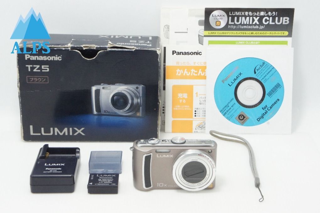 良品 Panasonic パナソニック LUMIX DMC-TZ5 コンパクトデジタルカメラ ブラウン 元箱付 260624ah