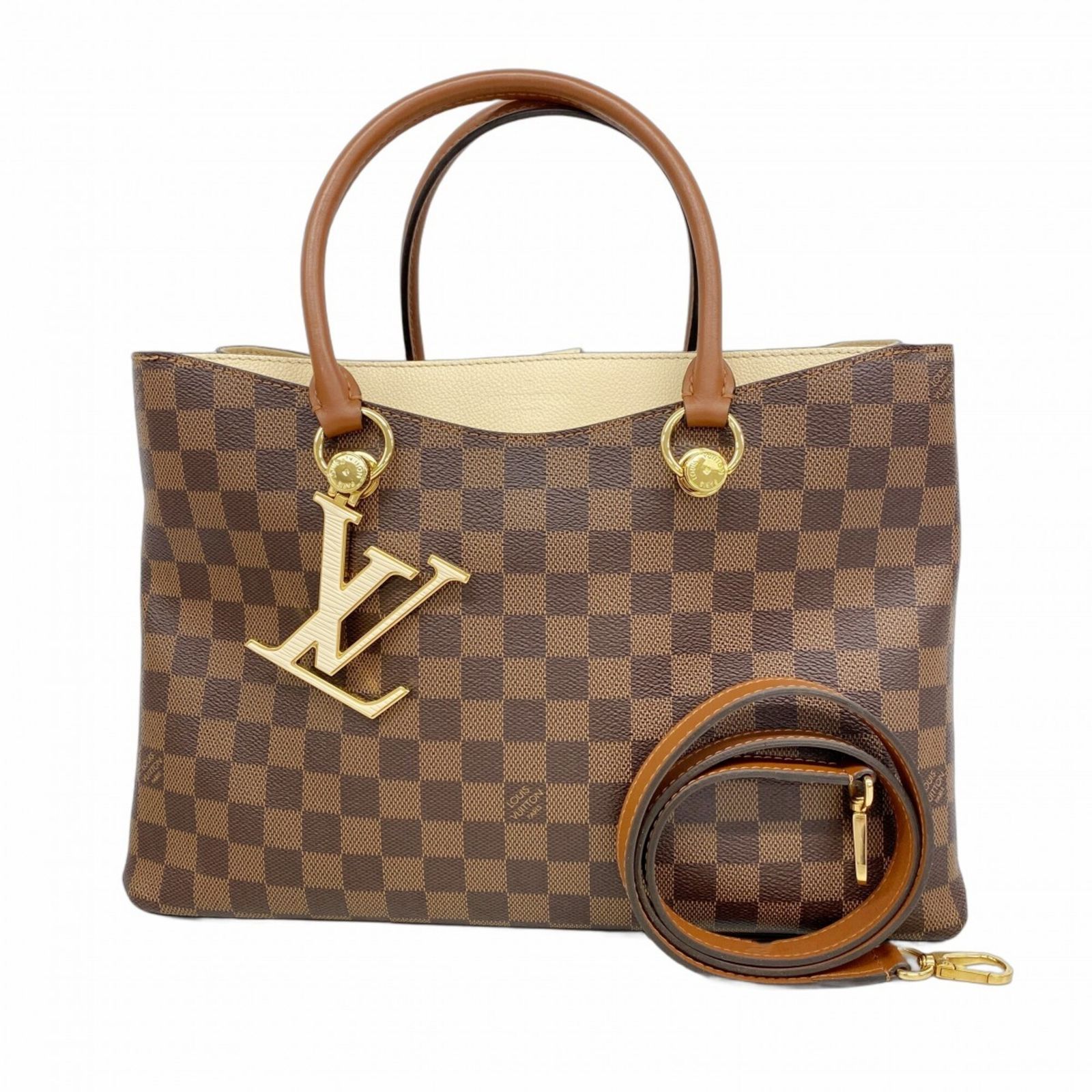 ルイ・ヴィトン(Louis Vuitton) ルイ・ヴィトン トートバッグ ダミエ LVリバーサイド N40135 エベヌ クレーム 2wayバッグレディース